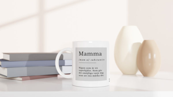 mugg mamma definition superhjälte bord3