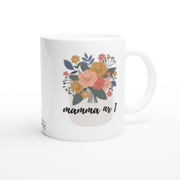 mugg mamma nr1 blommor höger