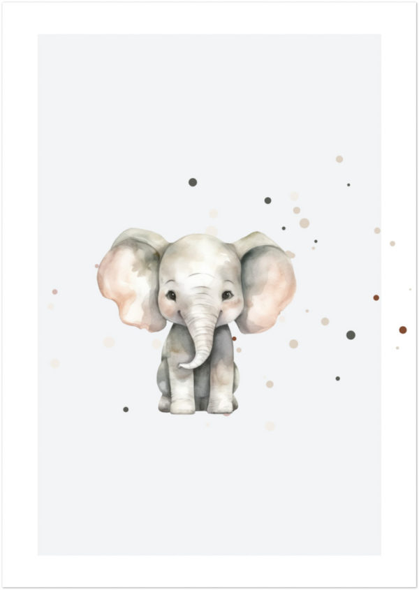 poster elefant akvarell färgstänk